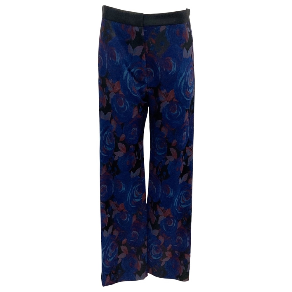 ROSETTA GETTY BLUE MULTI FLORAL JACQUARD PANTS